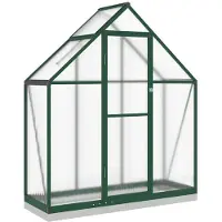 vidaXL Serre avec cadre de fondation vert 169x58x202 cm Aluminimum