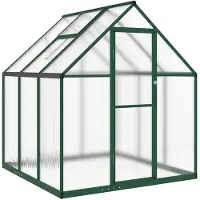 vidaXL Serre avec cadre de fondation vert 169x169x195 cm Aluminimum