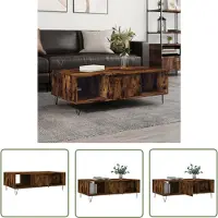 The Living Store Table basse chêne fumé 104x60x35 cm bois composite