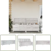 The Living Store Coffre de jardin blanc 198,5x50x56,5 cm Sapin massif