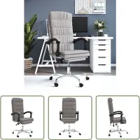 The Living Store Chaise de bureau avec fonction chaise longue Taupe Tissu