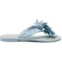 Lazamani : Sandales plates, tongs, chaussures d'intérieur, sandales, couleur bleue, style décontracté