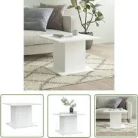 The Living Store Table basse blanche 55,5x55,5x40 cm bois composite