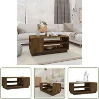 The Living Store Table basse chêne fumé 102x55x43 cm bois composite