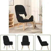The Living Store Fauteuil relax noir tissu