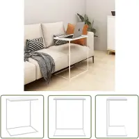 The Living Store Table d'appoint blanche 55x35x66 cm bois composite