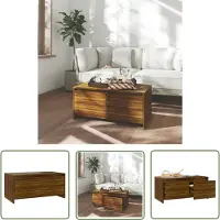 The Living Store Table basse marron imitation chêne 90x50x41,5 cm Matériau dérivé du bois