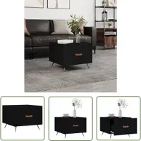 The Living Store Table basse noire 50x50x40 cm bois composite