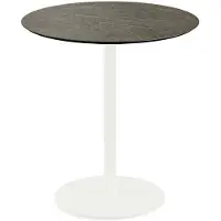 Essentials Urban - Table de terrasse, structure blanche + plateau HPL effet marbre Midnight, Ø70 cm, 1 pièce