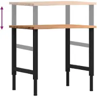 vidaXL Établi marron clair 80x60x(71,5-98) cm bois de chêne massif
