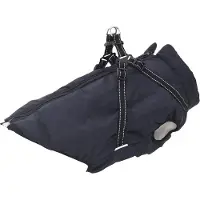 vidaXL Manteau pour chien Harnais Imperméable Réfléchissant Bleu marine L44