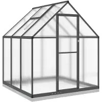 vidaXL Serre avec cadre de fondation anthracite 169x169x202 cm Alu