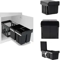 vidaXL Collecteur de déchets Soft-Close 48 L - Poubelles & poubelles