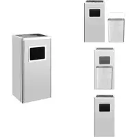 vidaXL Poubelle avec cendrier Hotel 45 L inox - Poubelles & poubelles