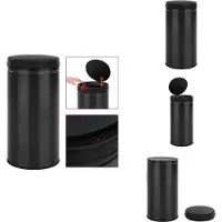 vidaXL Poubelle automatique à capteur 70 L acier carbone noir - Poubelles & poubelles