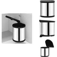 vidaXL Poubelle de cuisine encastrable inox 12 L - Poubelles & poubelles