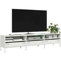 vidaXL Armoire TV blanc 202x39x43,5 cm Acier laminé à froid