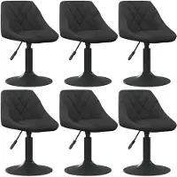 vidaXL Chaise de salle à manger 6 pcs. Pivotant Noir Velours
