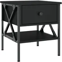 vidaXL Table de chevet noir 40x42x45 cm bois d’ingénierie