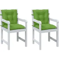 vidaXL Coussins de chaise à dossier bas lot de 2 vert mélangé tissu