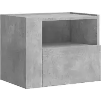 vidaXL Table de chevet murale gris béton 45x30x35 cm