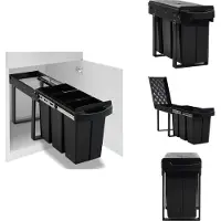 vidaXL Collecteur de déchets Soft-Close 36 L - Poubelles & poubelles