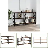 vidaXL Table console chêne fumé 156x28x80,5 cm bois d'ingénierie