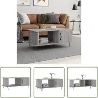 The Living Store Table basse Gris Sonoma 90x50x40 cm Bois composite
