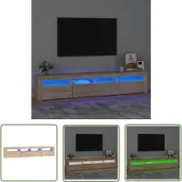 The Living Store Armoire TV avec lampes LED Chêne Sonoma 210x35x40 cm