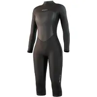 Mystic Brand Flatlock 3/2mm Woman Long Sleeve Back Zip Shorty Noir XS Femme