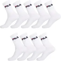 FILA Chaussettes pour homme, lot de 9 paires, blanches, 39/42