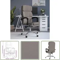 The Living Store Chaise de bureau avec fonction chaise longue Taupe Tissu
