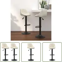 The Living Store Barhocker 2 Stk. Crème Samt