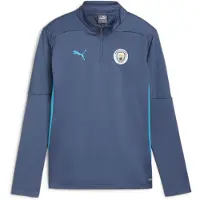 Puma Garçons, T-shirt de sport, MCFC Training 1/4 Zip Top Jr (128), Bleu, 128