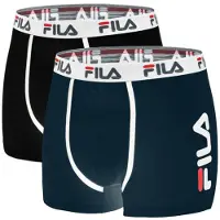 FILA Boxers Lot de 2 Boxers coton homme FU5040 Uni hommes - Bleu - EU S
