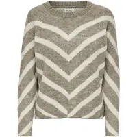 ONLY Pull-over 'ONLEliza' gris / blanc