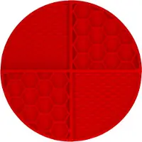 Eat Slow Live Longer Tapis à lécher rond à compartiments profonds rouge, diamètre : 21 cm