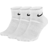 Nike Ankle 3 Pack Medium Unisexe - Chaussettes, Blanc - Taille 38-42