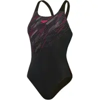 Speedo Hyperboom Placement Muscleback Swimsuit Noir UK 32 Femme