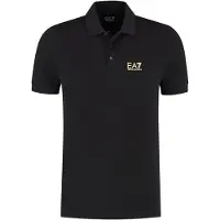 EA7 pour homme. 8NPF14_PJVQZ Polo Core identity en coton noir (M), Casuel, Sport, Manche courte