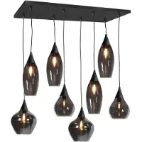 Highlight Suspension Cambio Verre noir fumé foncé à 8 lumières