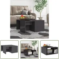 The Living Store Tables basses 4 pcs. Gris brillant 33x33x33 cm Bois composite