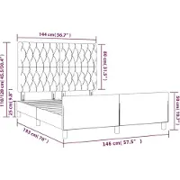 vidaXL Cadre de lit sans matelas brun foncé 140x190 cm Tissu