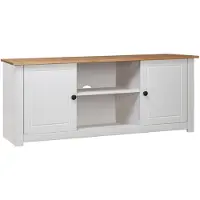 vidaXL Armoire TV Blanc 120x40x50 cm Pin massif de Panama