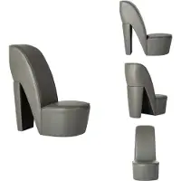 vidaXL Chaise en forme de talon aiguille Gris Similicuir - Fauteuil