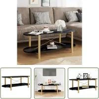 The Living Store Table basse noire 110x48x40 cm bois composite