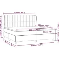 vidaXL Lit boxspring avec matelas noir 200x200 cm velours