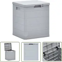 The Living Store Boîte de rangement de jardin 90 L Gris clair