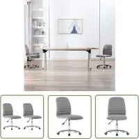 The Living Store Chaise de salle à manger 2 pcs. Tissu gris clair