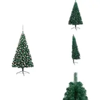 vidaXL Semi-sapin de Noël artificiel éclairage boules vert 180 cm - Sapins de Noël